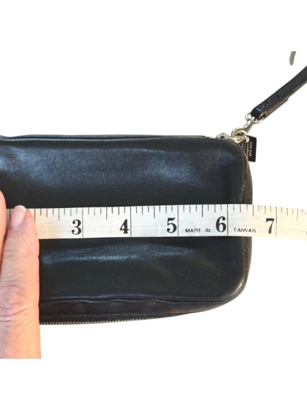Vintage Coach Black Glovetanned Leather Zip-Around Travel Jewelry Case Pouch - Picture 13 of 15